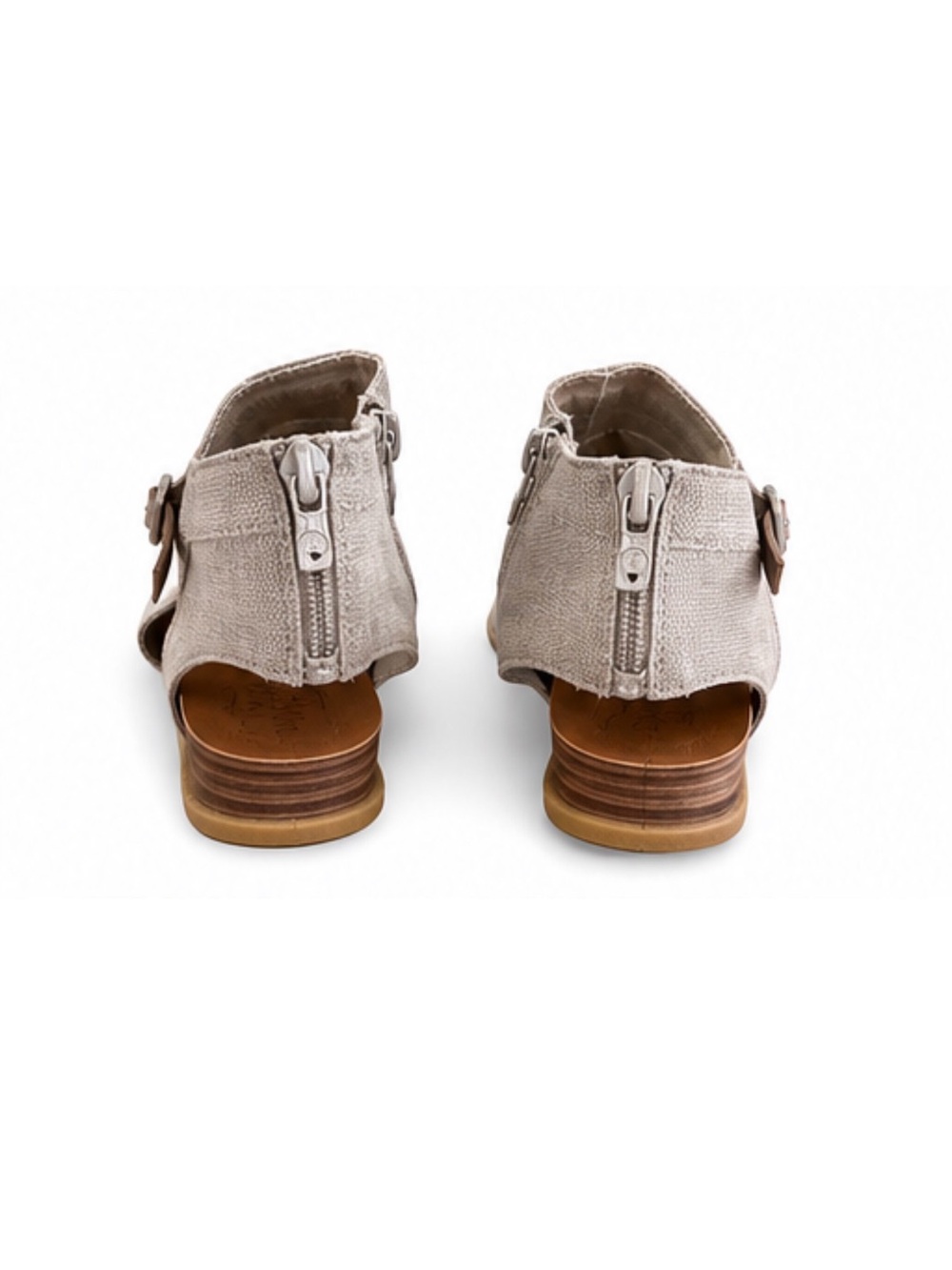 Women’s Taupe Open-Toe Ankle Sandals with Buckle Strap - Picture 4 of 11